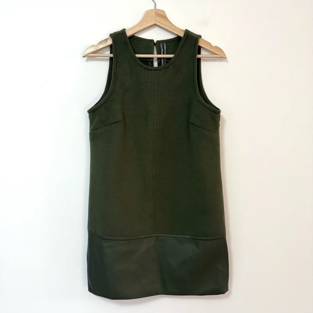 Anthropologie Olive Green Sleeveless Mini Dress - Picture 2 of 5